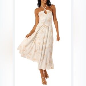 Petal & Pup Granger Palm Print Halter Dress S